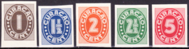 Curacao Proeven van de NVPH 121-125 Cijferzegels 1936 oplage Kolff & Co
