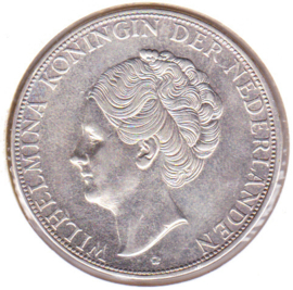 2,50 gulden zilver 1933 Koningin Wilhelmina  ZF+