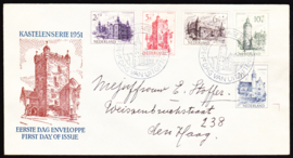 FDC E5  ''Zomerzegels 1951''  geschreven adres met dichte klep