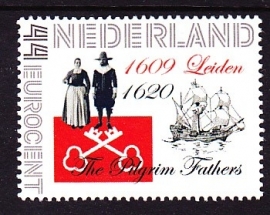 Persoonlijke Postzegel: The Pilgrim Fathers Leiden Postfris E0990