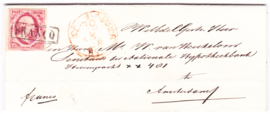 NVPH 2 op complete vouwbrief verzonden vanuit Den Helder 10-06-1863