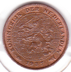 Halve cent 1937 Koningin Wilhelmina   (FDC)