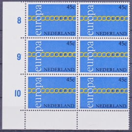 Plaatfout 991 PM t/m PM2  in blok van 6 Postfris   A-1576 SECUNDAIR