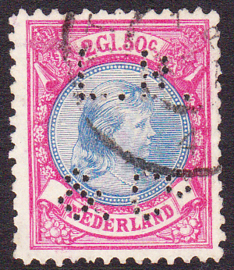 NVPH   47B Koningin Wilhelmina + PERFIN LR & CO gebruikt Cataloguswaarde 175.00