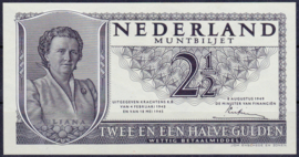 Nederland 2½ Gulden bankbiljet Wilhelmina 1949 NR 16-1b  kwaliteit UNC