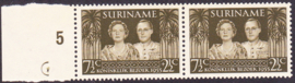 Suriname Plaatfout 324 PM in posities paar Postfris