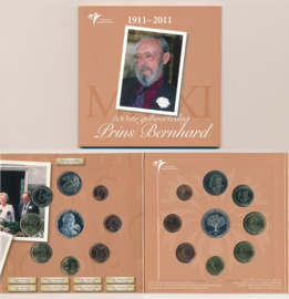 Nederland 2011 Themaset BU 100ste Geboortedag Prins Bernhard met Zilveren penning