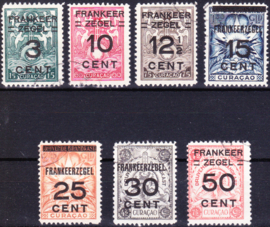 NVPH 82-88 Brandkastzegels overdruk tot frankeerzegels Gestempeld Cataloguswaarde: 45,00