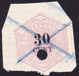 NVPH TG8 Telegram  Gebruikt op deel formulier!  Cataloguswaarde --.--
