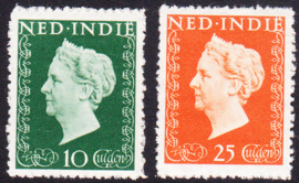 NVPH  345/346 Wilhelmina 10 & 25 gulden Postfris cataloguswaarde: 115,00