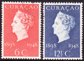 NVPH 196-197 Jubileumzegels Wilhelmina Gestempeld Cataloguswaarde: 1,60