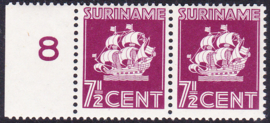 Plaatfout Suriname  166 PM4 in paar Postfris