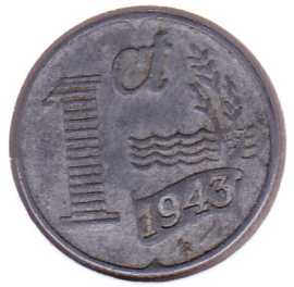Nederland 1 cent 1943 Zink (P)
