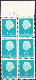 Plaatfout 626 P1 Postfris in blok van 6 Cataloguswaarde 55.00