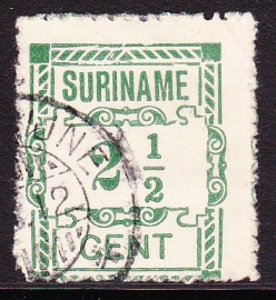 Plaatfout Suriname 66a type 2 P  gebruikt E-3281