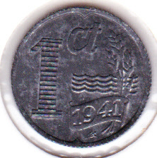 Nederland 1 cent 1941 Zink (Pracht)