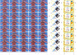 NVPH 1595-1597 ''50e sterfdag Piet Mondriaan'' 1994 Postfris in complete vellen van 100