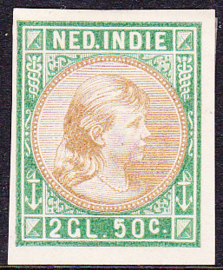 Nederlands-Indië  Proef van de NVPH 30 Prinses Wilhelmina 2,50 gulden