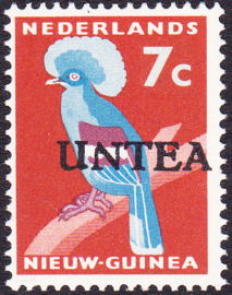 Ned. Nieuw Guinea / UNTEA  Opdrukafwijking UNafw PM3   op de 7 CT Postfris