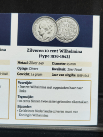 Muntset 0,10 en 2,50 Wilhelmina in zilver ZF