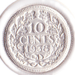 10 cent 1938 Zilver (Pracht)