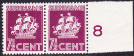 Plaatfout Suriname  166 PM2 in paar Postfris
