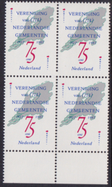 Plaatfout 1385 PM Postfris  in blok van 4    S-0004