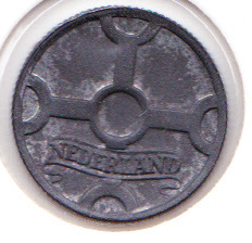 Nederland 1 cent 1944 Zink met patinalaag (FDC-)