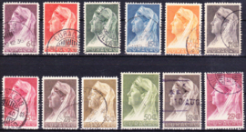NVPH 126/137 Wilhelmina met sluier Gestempeld Cataloguswaarde: 48,50