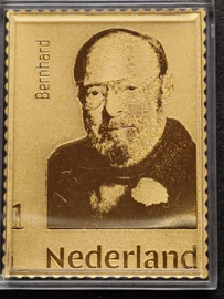 Nederland Massief gouden postzegel Prins Bernhard