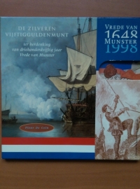 50 Gulden 1998 Hans van Houwelingen ''350 jaar vrede van Munster'' Zilver  (FDC)