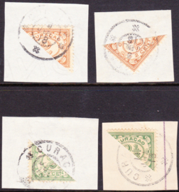 NVPH  71/72a Hulpuitgifte gehalveerde zegels Gebruikt Cataloguswaarde: 40.00 ++