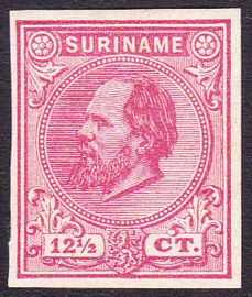 Suriname Proef 10b van de 12½ Ct. Willem III zoals uitgegeven zonder gom