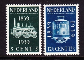 NVPH  325/326  100 jaar spoorwegen  Ongebruikt  Cataloguswaarde 11..00  E-6805