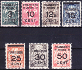NVPH 82-88 Brandkastzegels overdruk tot frankeerzegels Gestempeld Cataloguswaarde: 45,00