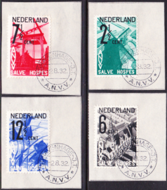 NVPH  244/247 A.N.V.V. zegels Met de speciale A.N.V.V stempels