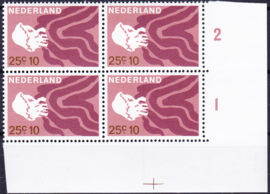 Plaatfout 880 PM1 Postfris in blok van 4 Cataloguswaarde 35.00