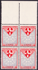 Plaatfout   199 P Postfris in blok van 4 Cataloguswaarde 66.00