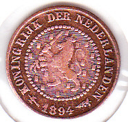 Halve cent 1894 Prinses Wilhelmina   (F)