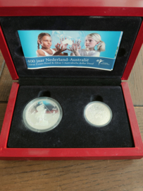 5 Euro & 5 dollar gecombineerde uitgifte Nederland en Australie 2006 Proof