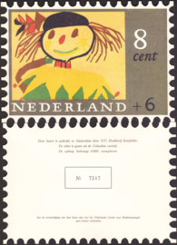 Kinderbedankkaart 1965 B-kaart, oplage 8.000