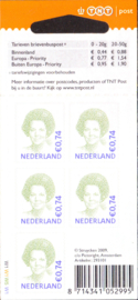 NVPH Vbaa2620 Velletje 5x € 0,74 logo TNTpost met open hangoog (2) Postfris