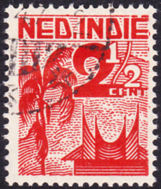 Ned. Indie plaatfout 319 P gebruikt Cataloguswaarde 8,00