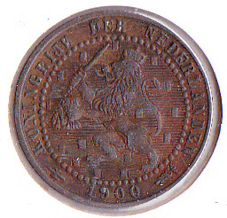 Nederland 1 cent 1900b met ovale nullen  ZF/PR