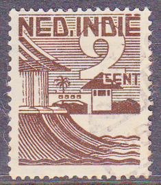 Plaatfout Ned. Indie 318 P Gebruikt E-7784