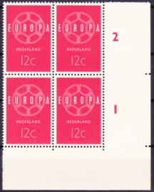 Plaatfout 727 P1  Postfris in blok van 4 Cataloguswaarde 16,00