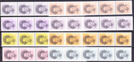 Rolzegels Beatrix 1238R -1251R complete serie in strippen van 5 Postfris