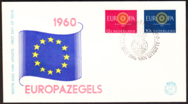 FDC E45  ''Europa-zegels 1960'' ONBESCHREVEN met OPEN klep