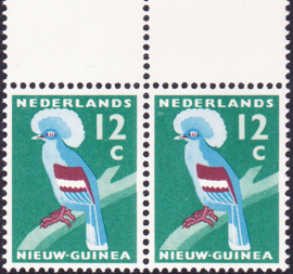 Plaatfout Ned. Nieuw Guinea 55 PM  in paar  Postfris
