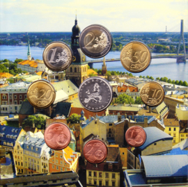 Euro setje Letland 2014 BU met speciale penning